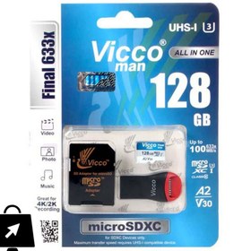 تصویر رم 128 گیگ ویکومن Vicco Man All in One 633X 100MBs 