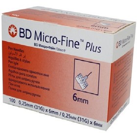 تصویر سرسوزن بی دی میکروفاین پلاس 6 میلی متر BD Micro-Fine Plus 6 mm BD Micro-Fine Plus 6mm