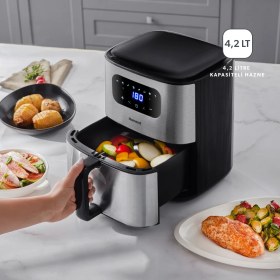 تصویر سرخکن بدون روغن Homend ترکیه مدل Airfryday 2503H مجهز به Wifi Homend Airfrday 2503H 4,2 Litre Smart Airfryer (Wi-Fi Control )