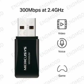 تصویر کارت شبکه وایرلس USB بندانگشتی مرکوسیس MERCUSYS MW300UM 