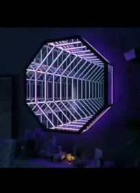 تصویر آینه بینهایت هشت ضلعی(۴۰ سانتی متر) RGB ریموت دار infinity mirror