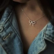 تصویر گردنبند پاپیون نقره 