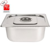 تصویر بن ماری استیل ۱/۲ عمق ۱۵ سانت با درب 