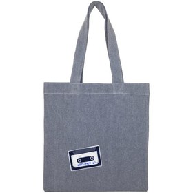 تصویر توتبگ جین ذغالی نوارکاست 