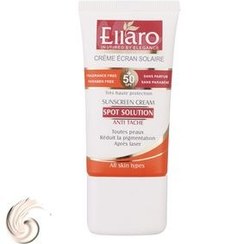 تصویر کرم ضد آفتاب و ضد لک الارو اسپات سولوشن مناسب انواع پوست SPF50 Ellaro Sunscreen Spot solution and Anti tache for all skin type SPF50 Cream 40ml