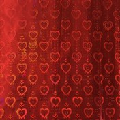 تصویر کاغذ کادو ۳ بعدی قرمز طرح قلب و گل بسته ۲ عددی 