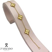 تصویر دستبند طلا ونکلیف تراشدار سه تایی سایز 4 کد B24297 