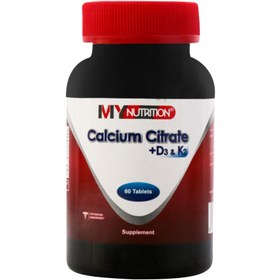 تصویر قرص کلسیم سیترات حاوی ویتامین D3 و K2 بسته 60 عددی مای نوتریشن My Nutrition Calcium Citrate D3 Plus K2 Softgels 60 Tablets