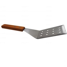 تصویر کاردک خم گریل پانچ دسته چوبی ا Wooden handle bent grill punch spatula Wooden handle bent grill punch spatula