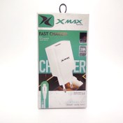 تصویر شارژر ایکس مکس مدل X01 به همراه کابل تبدیل USB-C . فست شارژ - میکرو 
