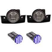 تصویر چراغ پلاک خودرو قطعه سازان کبیر مدل EK-405BLU-3010368 مناسب برای پژو 405 به همراه لامپ مجموعه 4 عددی 