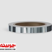 تصویر نوار نقره ای / سیلور / استیل براق پشت چسب دار PVC (عرض ۱ سانتیمتر) 