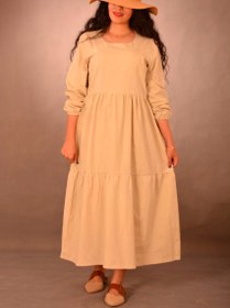 تصویر پیراهن زارا - کرمی Zara dress