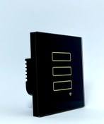 تصویر کلید لمسی سه پل هوشمند هوش ایران مشکی ( wifi) دار 