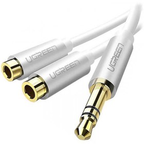 تصویر کابل اسپلیتر 2 پورت جک 3.5 میلی‌متری یوگرین AV123 Ugreen AV123 10780 3.5mm Headphone Audio Male to Female Splitter Dual Port Cable