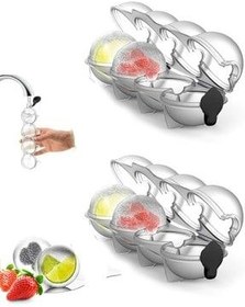 تصویر قالب یخ ۲ قطعه ای توپ میوه ای 