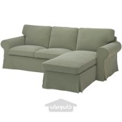 تصویر مبل راحتی 3نفره با شزلون ایکیا مدل IKEA EKTORP رنگ خاکستری-سبز هاکبو 