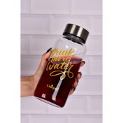 تصویر بطری آب شیشه ای با درب استیل 830 میل یونیک کد 3054 