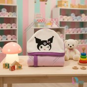 تصویر حوله کودک طرح کرومی بنفش 