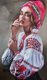 تصویر تابلو نقاشی رنگ روغن رئال،امپرسیونیسم دختر یونانی Oil painting