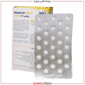 تصویر قرص ویتامین D3 1000 واحد یوروویتال 60 عدد Eurho Vital Vitamin D3 1000 IU 60 Tabs