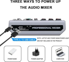 تصویر میکسر صدا BOMGE BM-05 MIXING CONSOLE Professional 5-Channel Audio Mixer with Effects Processor. BOMGE BM-05