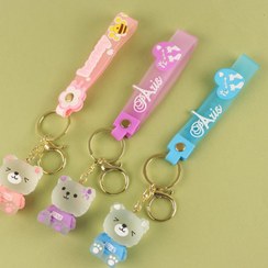 تصویر جا کلیدی حلقه نقره ای-خرسی love- کد 13 - 3 