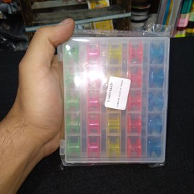 تصویر جعبه جای ماسوره بسته 25 عددی رنگارنگ (خرازی و خیاطی) 