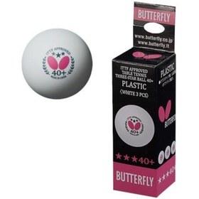 تصویر BUTTERFLY 3 ستاره تنیس پنگ پونگ توپ ITTF تأیید شده سفید 