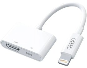 تصویر مبدل لایتنینگ به اچ دی ام آی و اتصال همزمان شارژر ایکس او XO HUB005 Lightning To HDMI & ا XO HUB005 Lightning To HDMI + Charging Port XO HUB005 Lightning To HDMI + Charging Port