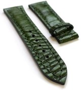 تصویر بند ساعت چرم کروکدیل سبز 
