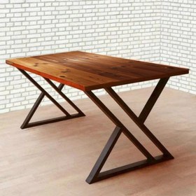 تصویر میز ناهارخوری مدل ترمود E 2 (چوبی آهنی،آهن و چوب،چوب و آهن،آهنی چوبی،روستیک) - مشکی 