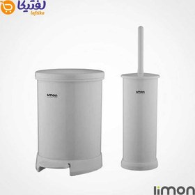 تصویر سطل و فرچه گرد لیمون با درب رنگی 