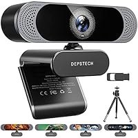 تصویر وب‌کم 4K DEPSTECH، DW49 HD 8MP مجهز به وب‌کم فوکوس خودکار سنسور سونی با میکروفون، پوشش خصوصی، دوربین وب کامپیوتر USB Plug Play برای پخش حرفه‌ای/آموزش آنلاین/تماس ویدیویی/زوم/اسکایپ DEPSTECH 4K Webcam, DW49 HD 8MP Equipped with Sony Sensor Autofocus Webcam with Microphone, Privacy Cover, Plug Play USB Computer Web Camera for Pro Streaming/Online Teaching/Video Calling/Zoom/Skype