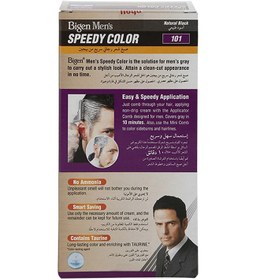 تصویر رنگ موی سریع با لوازم جانبی مشکی طبیعی 101 برند bigen Speedy Hair Colour With Accessories Natural Black 101