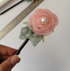 تصویر کانزاشی چوبی گل حریر صورتی 