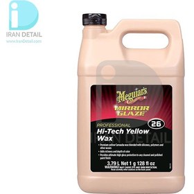 تصویر مایع واکس کارناوبا میرور گلیز 4 لیتری مگوایرز مدل Meguiars Mirror Glaze Hi-Tech Yellow Wax M26 