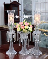 تصویر ست سه تیکه شمعدان لاستر باکارات 