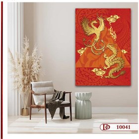 تصویر تابلو فنگ شویی ققنوس و اژدها R0041 Phoenix and Dragon Feng Shui Paintings 0041