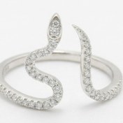 تصویر انگشتر نقره زنانه مدل مار کد ITL-523 