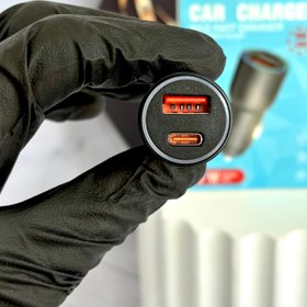 تصویر شارژر فندکی سریع FAST مدل WKN-C805 با توان ۵۵ وات و دو پورت خروجی FAST WKN-C805 55W Dual-Port Metal Car Charger – QC 4.0