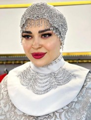 تصویر ست یقه حجاب و توربان مجلسی 