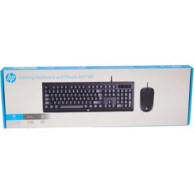 تصویر HP KM100 Wired Keyboard & Mouse کیبورد و ماوس با سیم اچ پی مدل HP KM100 -مشکی(با حروف فارسی)