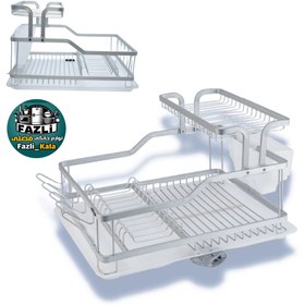 تصویر آبچکان آلمینیومی یونیک آبچکان نقره ای یونیک ۲۶۵۰ آبچکان مشکی یونیک ۲۶۵۲ آبچکان یونیک آلمینیومی ۱/۵ طبقه - رنگی مشکی Dish Drainer Unique un-2650 un-2652