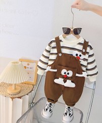 تصویر ست دوتیکه بیلر بلوز وارداتی 1 الی 5 سال - قهوه ای / Kids Luxury Set