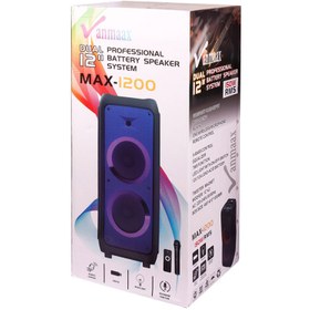 تصویر اسپیکر چمدانی بلوتوثی رم و فلش خور Vanmaax MAX-1200 + میکروفون و ریموت کنترل Vanmaax MAX-1200 Wireless Speaker