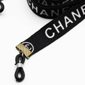 تصویر بند عینک نواری شنل Chanel با رنگ مشکی و از جنس پارچه‌ای مدل 992544 