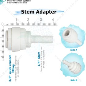 تصویر تبدیل یک چهارم میله به سه هشتم فیتینگی - اتصال تصفیه آب نیمه صنعتی ا Stem Adapter Semi-Industrial Stem Adapter Semi-Industrial