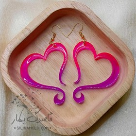 تصویر قالب سیلیکونی رزین مدل گوشواره دلبر کد W1 Resin silicone mold model pendant and earring set code MJ1