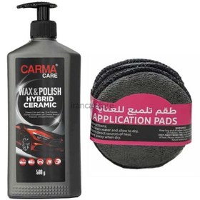 تصویر هیبرید سرامیک واکس و پولیش بدنه خودرو کارماکر CARMA CARE مدل WAX & POLISH HYBRID CERAMIC وزن 500 گرم WAX & POLISH HYBRID CERAMIC